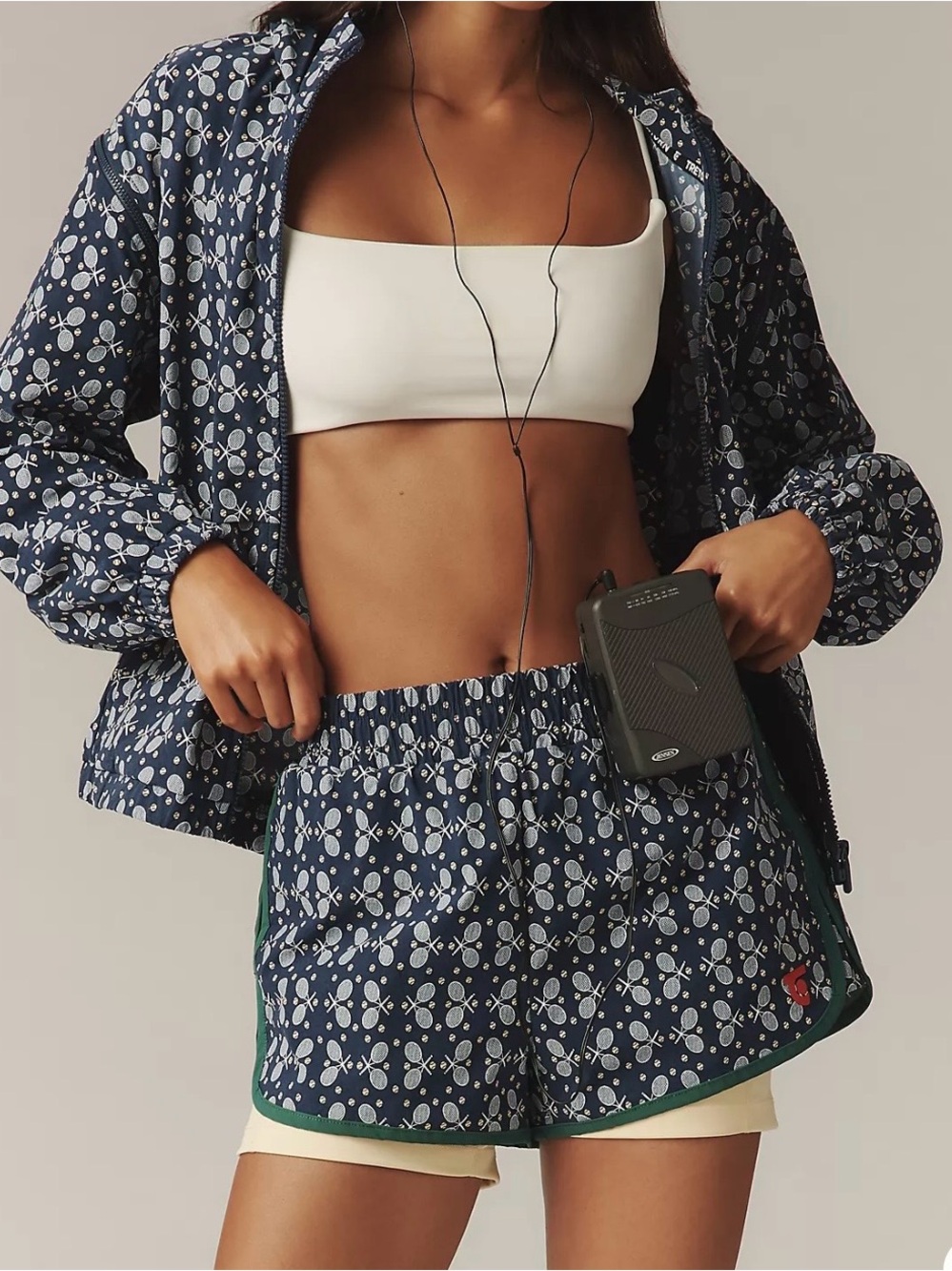 Tretorn x Anthropologie Tennis Print Athletic Shorts Built-In Liner- Large NWOT